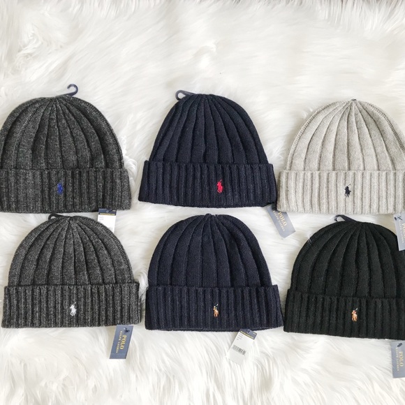 Polo Ralph Lauren wool ribbed beanie winter hat - Picture 2 of 8